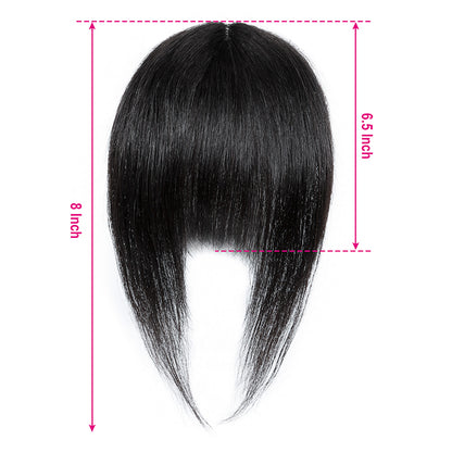 YYONG Bangs Hair Clip In Bangs Real Human Hair French Bangs #1B Color